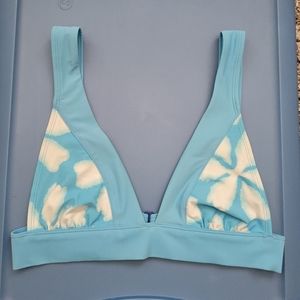Aerie Blue Cloud Plunge Triangle Bikini Top (size S)
